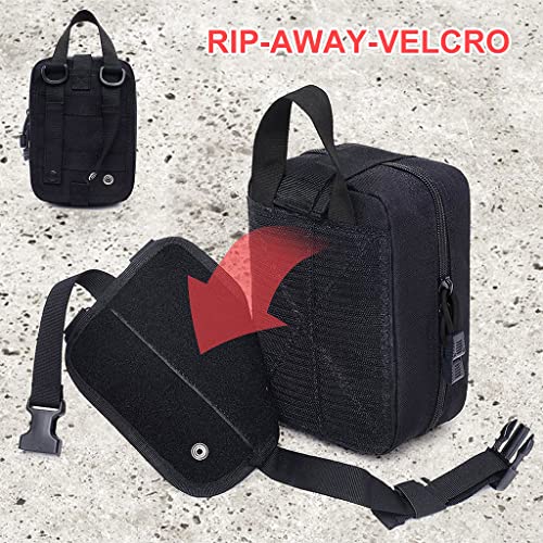 Optifit® First Aid Box for Medical Emergency Kit Heavy Duty Large Capacity Military Grade Rip-Away Ifak Pouch for Sports Hiking Camping Traveling Bag Only 2 PCS