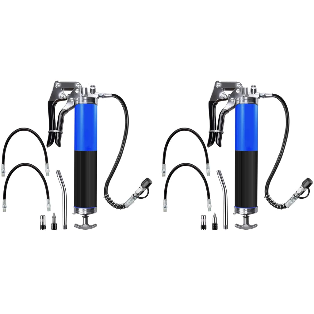 STHIRA Grease Gun for Equipment Maintenance with 27 inch Flex Hose featuring Dual Air Vent | Fine Steel Pistol Grip Design