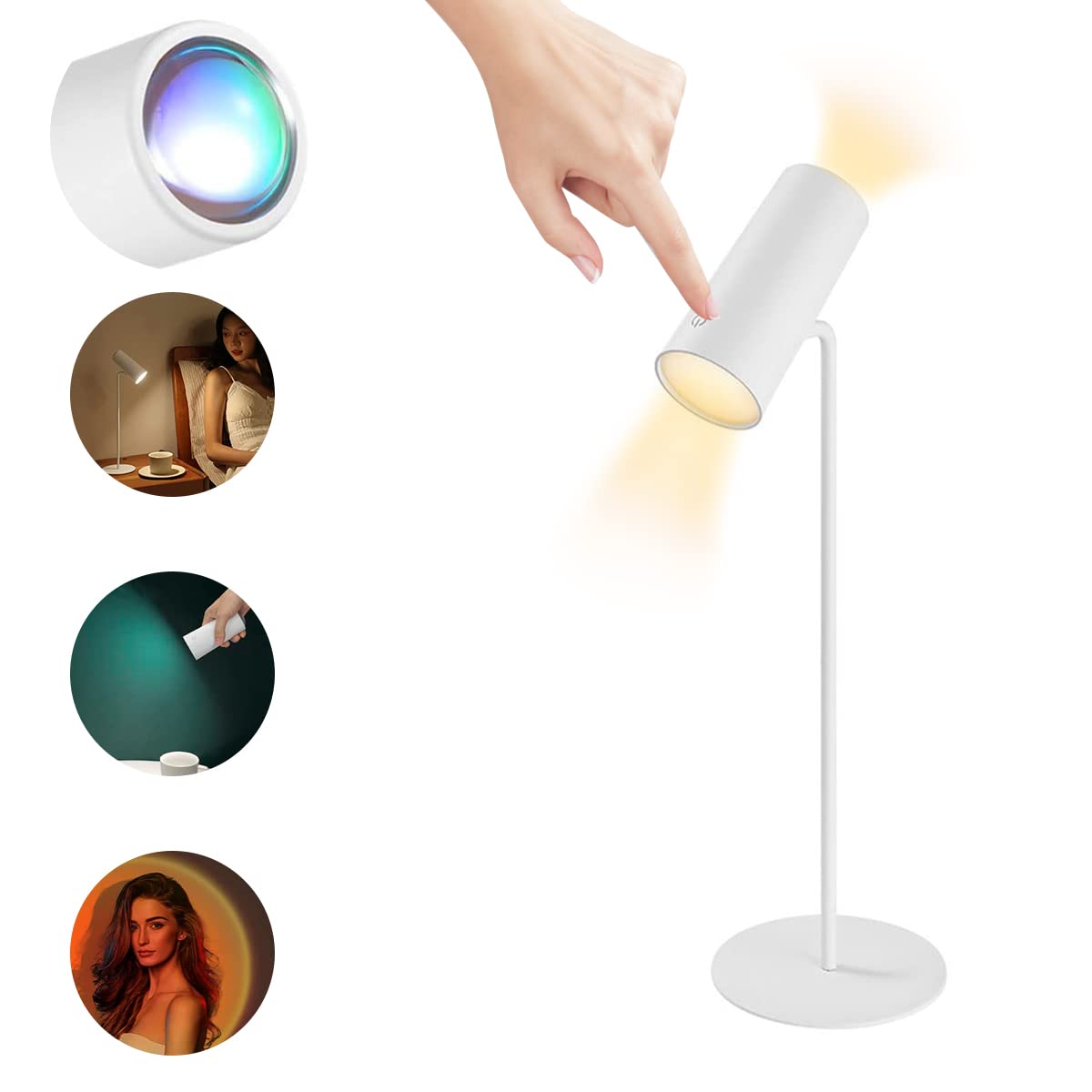 ELEPHANTBOAT Table Lamp for Study with 2000mAh Battery and 360° Rotation | Touch Control LED Light for Reading and Decoration