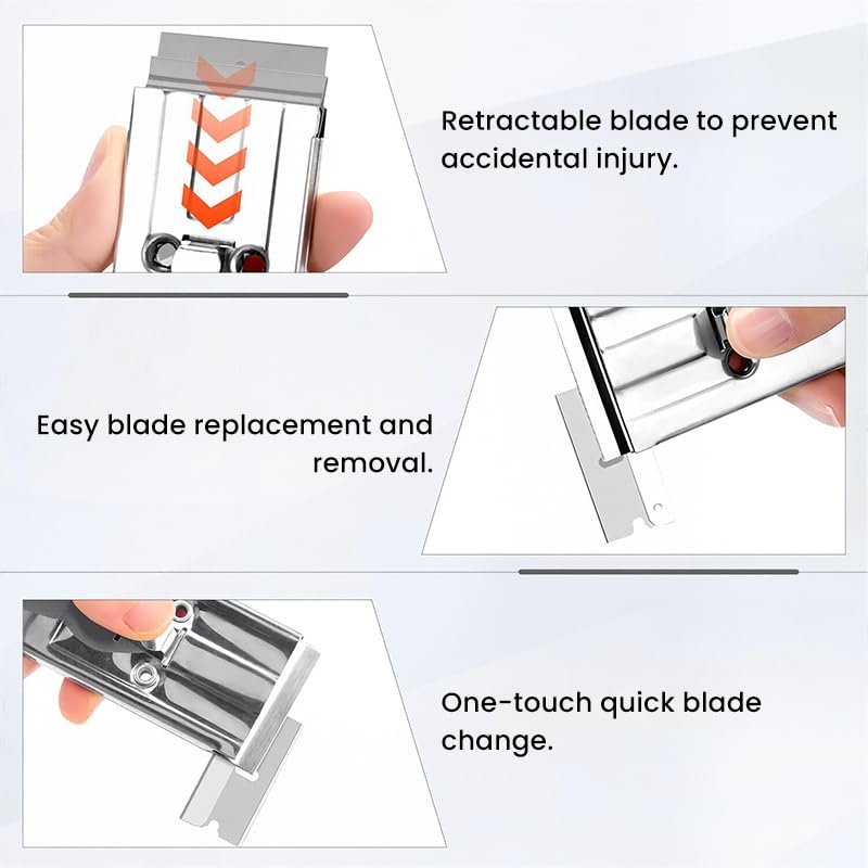 Serplex Putty Scraper Tool Kit for Drywall & Paint Removal with Ergonomic Handle and 8 in Steel Blades | 2 Pcs Set