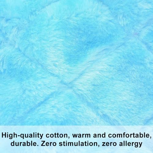 Qpets® Winter Birds Nest Metal Cage Big Size Plush Beds Shed for Parakeet Cockatoo Lovebird Suspended Hammock Hideaway Place L24 W15 H18Cm Blue 3PCS