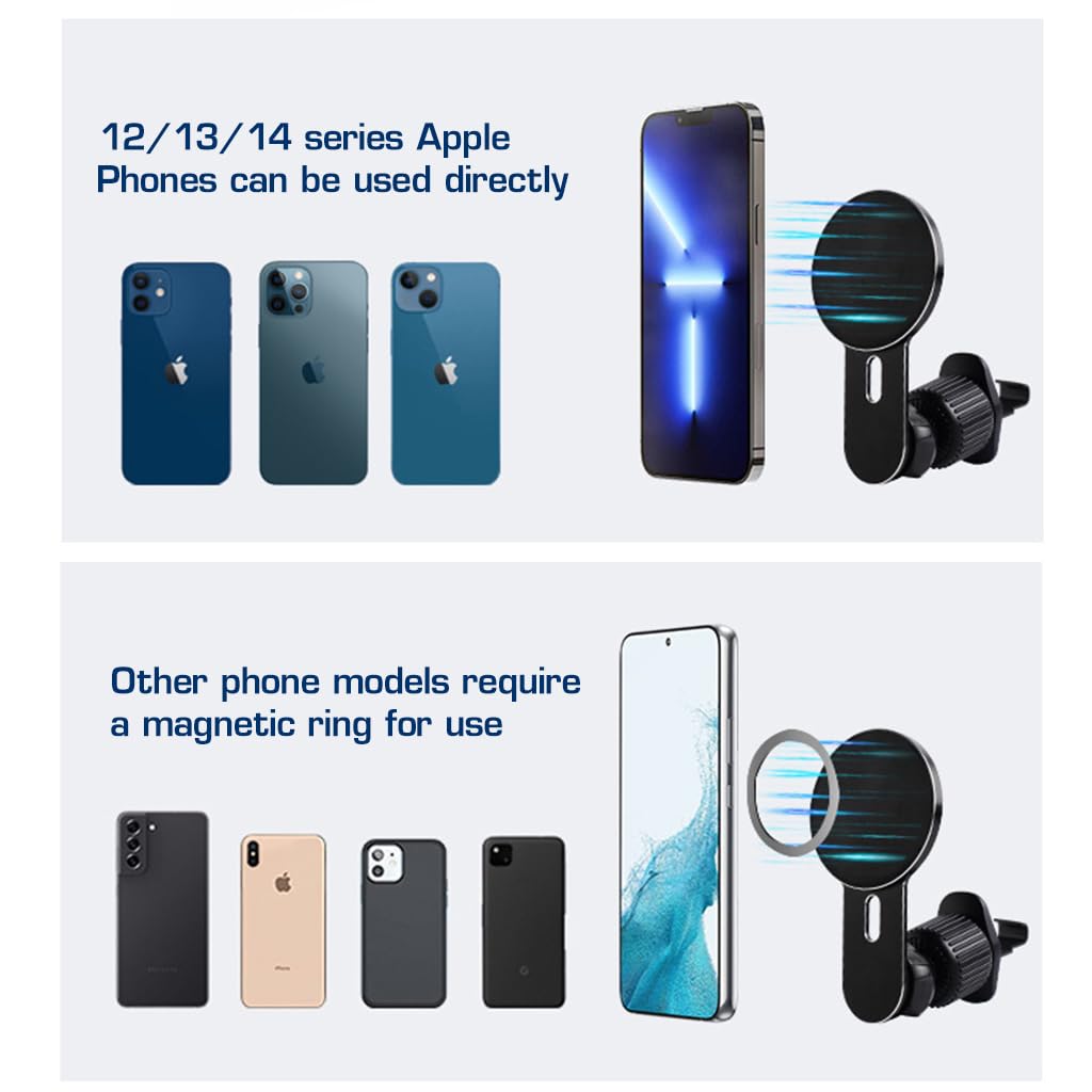 STHIRA Magnetic Mobile Holder for Car with 8 Strong Magnets and 360° Rotatable Design | Aluminum Alloy Build