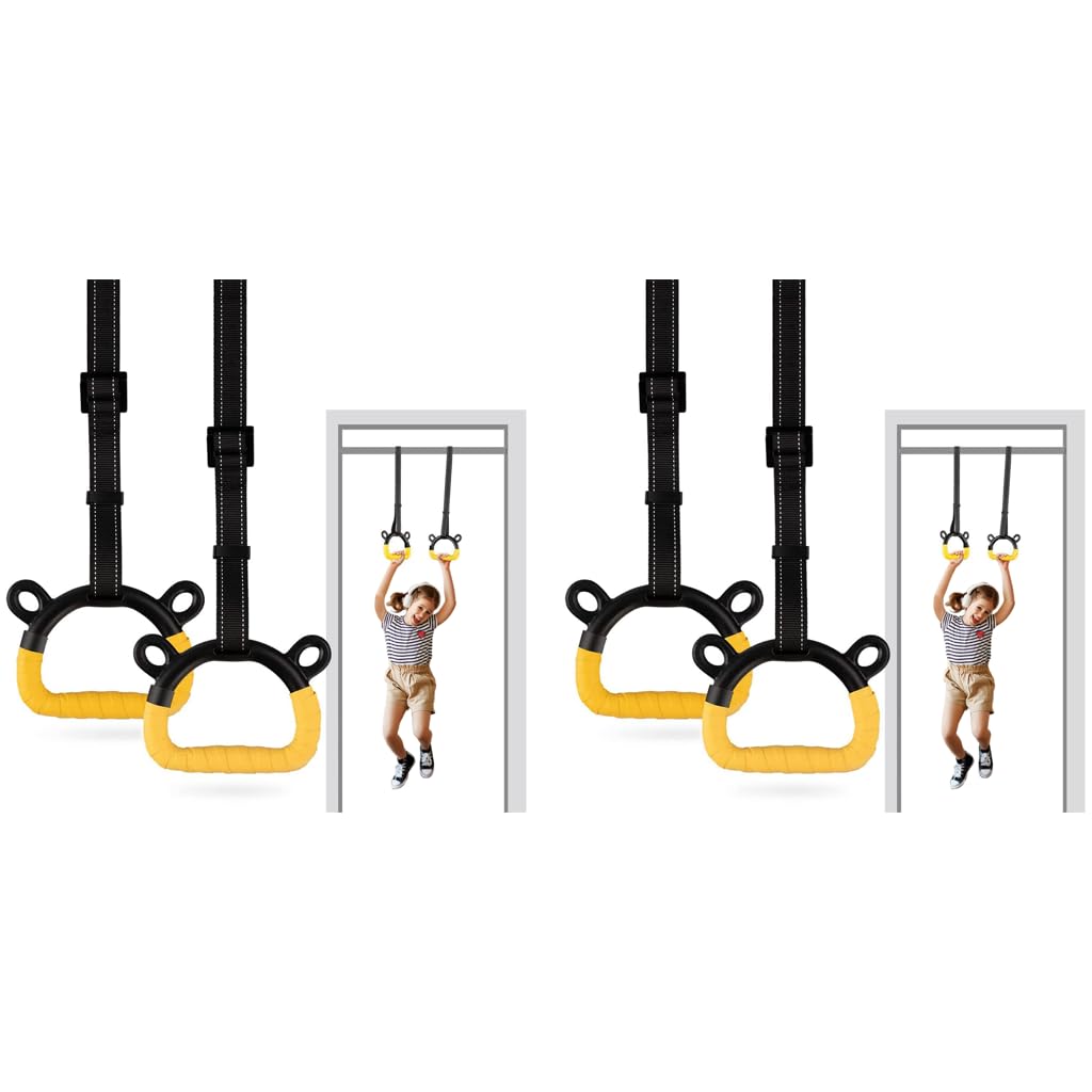 Proberos Kids Gymnastic Rings for Home Fitness with 400 kg Load Capacity | Adjustable 200 cm