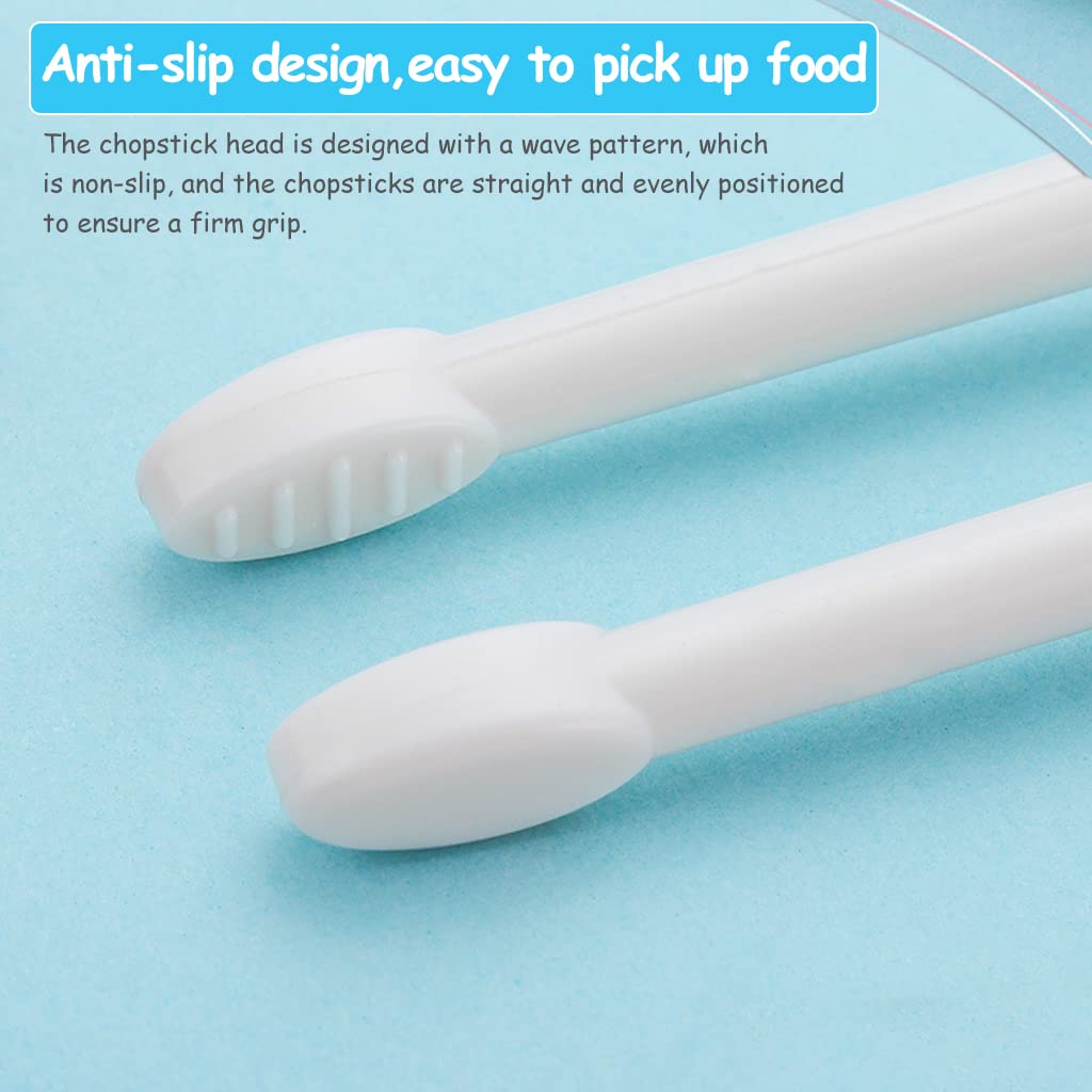 ZIBUYU Chopsticks for Kids Training with 18.8cm Length and Auxiliary Finger Rings | BPA-Free ABS Blue Pair