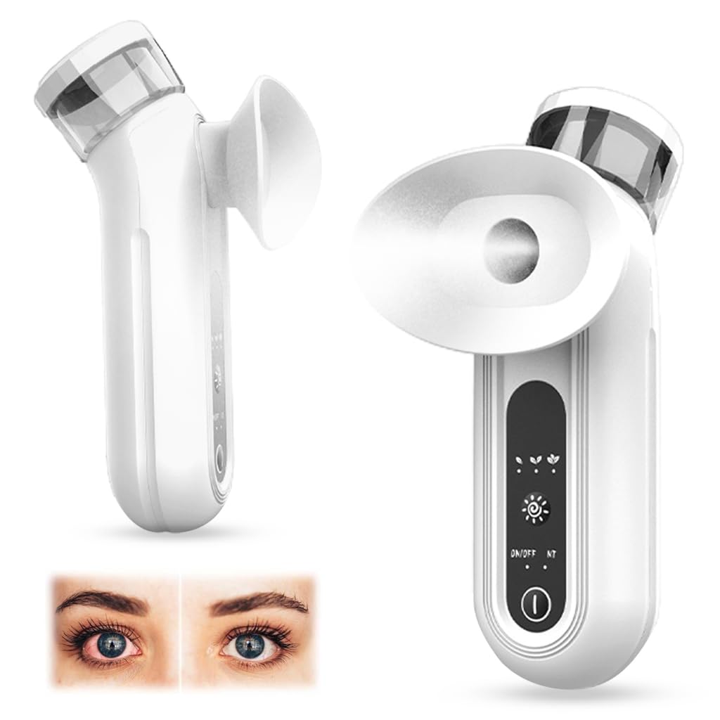 HANNEA Dry Eye Humidifier for Eye Hydration with Dual Misting and 38–42°C Adjustable Heat | Portable USB Rechargeable Design