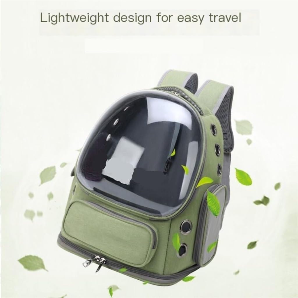 ZIBUYU Ventilated Cat Carrier Backpack for Outdoor Travel with Clear Dome Window and Mesh Panels