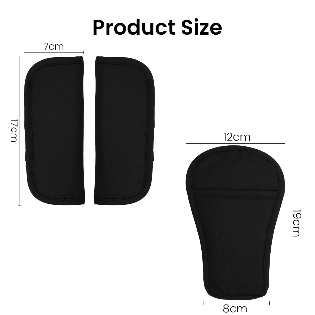 SNOWIE Soft Baby Car Seat Belt Cushions 3pcs for Stroller and Car Seat featuring Hook and Loop Closure