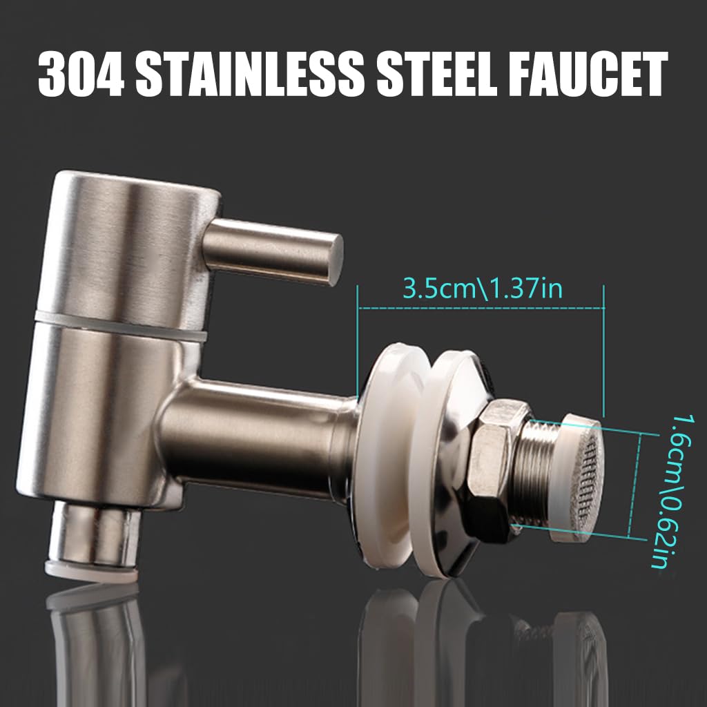 HASTHIP Replacement Spigot Faucet Tap for Beverage Dispenser featuring 16mm Size | 304 Stainless Steel Lever Pour Spout