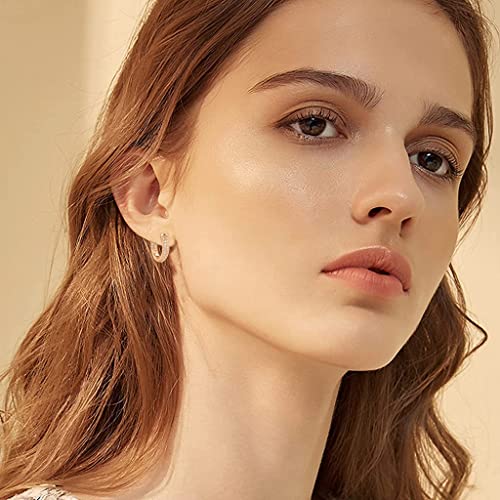 SANNIDHI® Hoop Earrings for Women Stylish Latest Shiny Rose Gold Earrings Round Eardrops Earring Jewelry for Women & Girls Hoop Earring Gift for Girlfriend, Wife (16mm) - 1 Pair