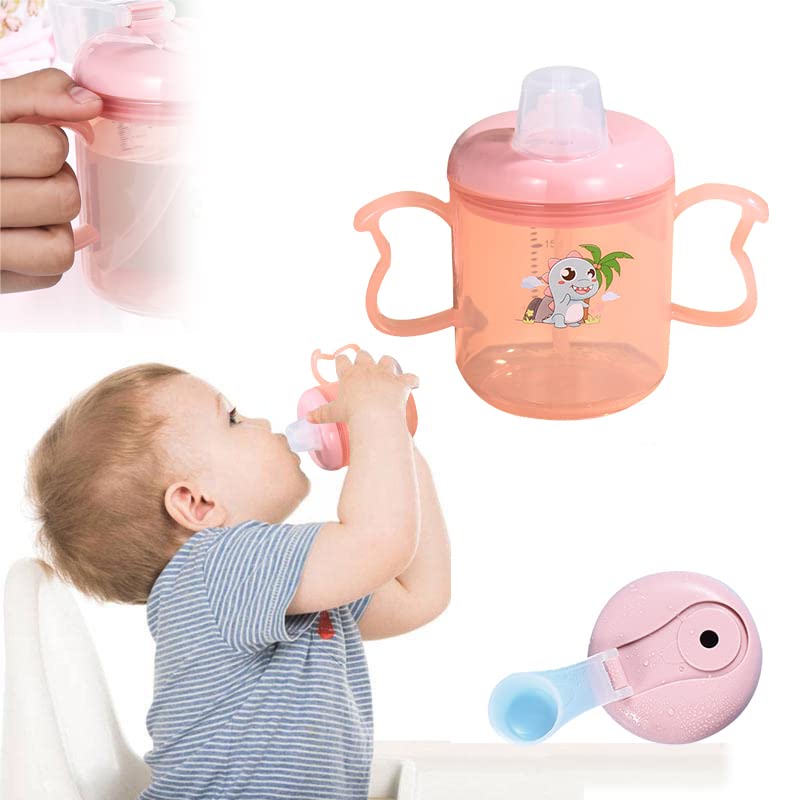 PATPAT Water Bottle for Babies and Toddlers with 260ml Scale | Soft Silicone Straw and Heat-Resistant PP Cup