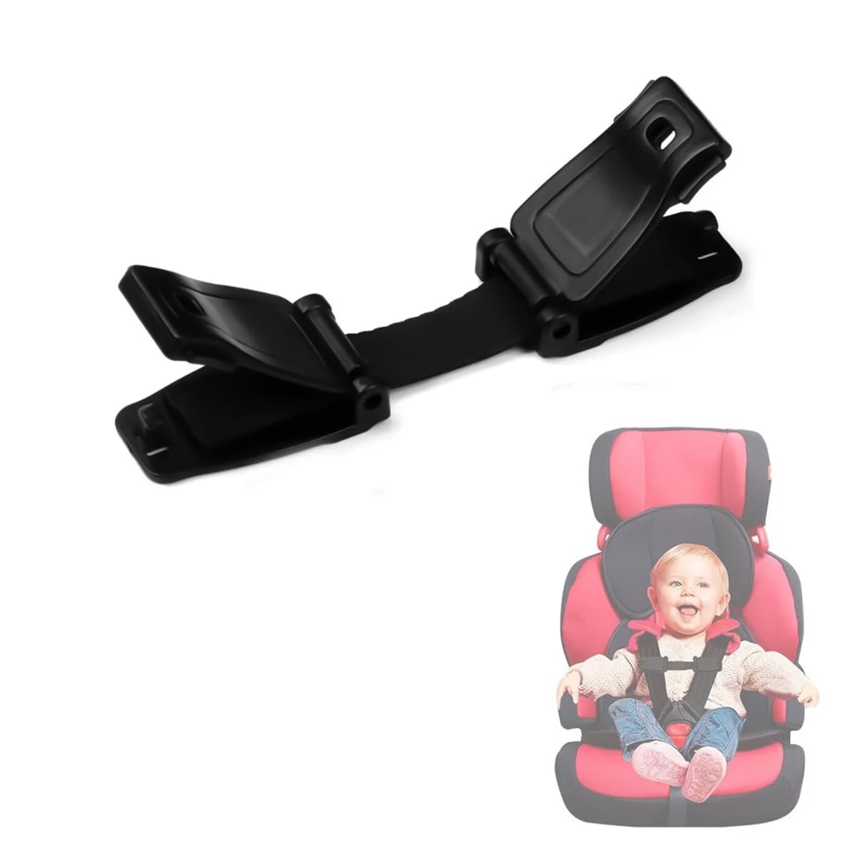 SNOWIE SOFT Safety Buckle Strap for Child Car Seat featuring Quick Release Clips | Secure Chest Harness for Baby Strollers