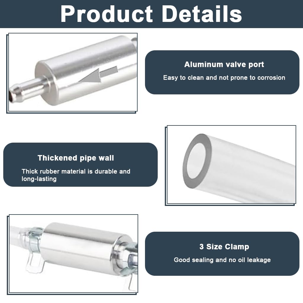 STHIRA Brake Bleeder Hose Kit with One Way Check Valve and Aluminum Fittings for Cars & Motorcycles