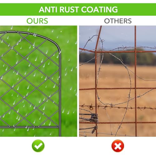 Supvox Metal Decorative Garden Fence - 5Pcs Plant Partition Fence Outdoor - 43CM Cast Iron Fence for Garden - Garden & Patio Outdoor Decor - Garden Trellis Fence Barrier for Flower, Lawn, Pathway