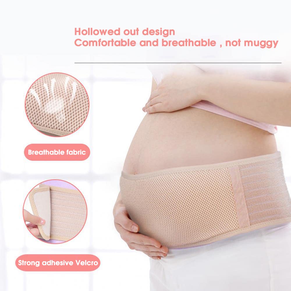 PALAY® Maternity Belt for Pregnancy Belly Support Band Breathable Adjustable Maternity Belly Band for Pregnant Women for Abdomen, Pelvic, Waist, & Back Pain (Khaki, One Size)