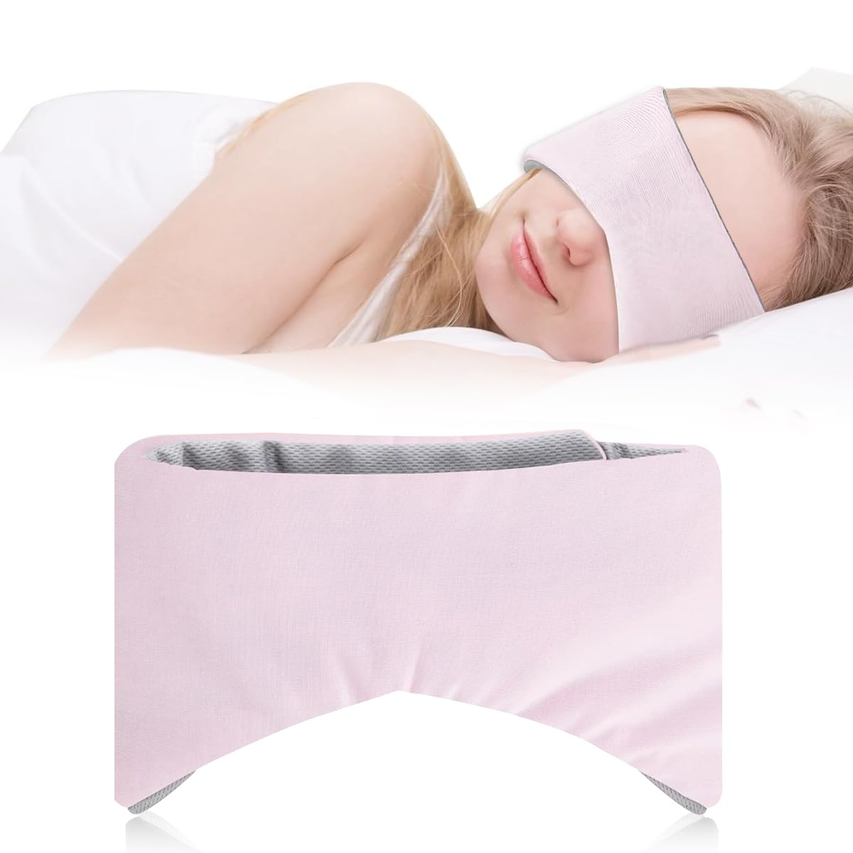 HANNEA Eye Mask for Sleeping with Double Sided Design and Noise Reduction | Soft Cotton Travel Blindfold