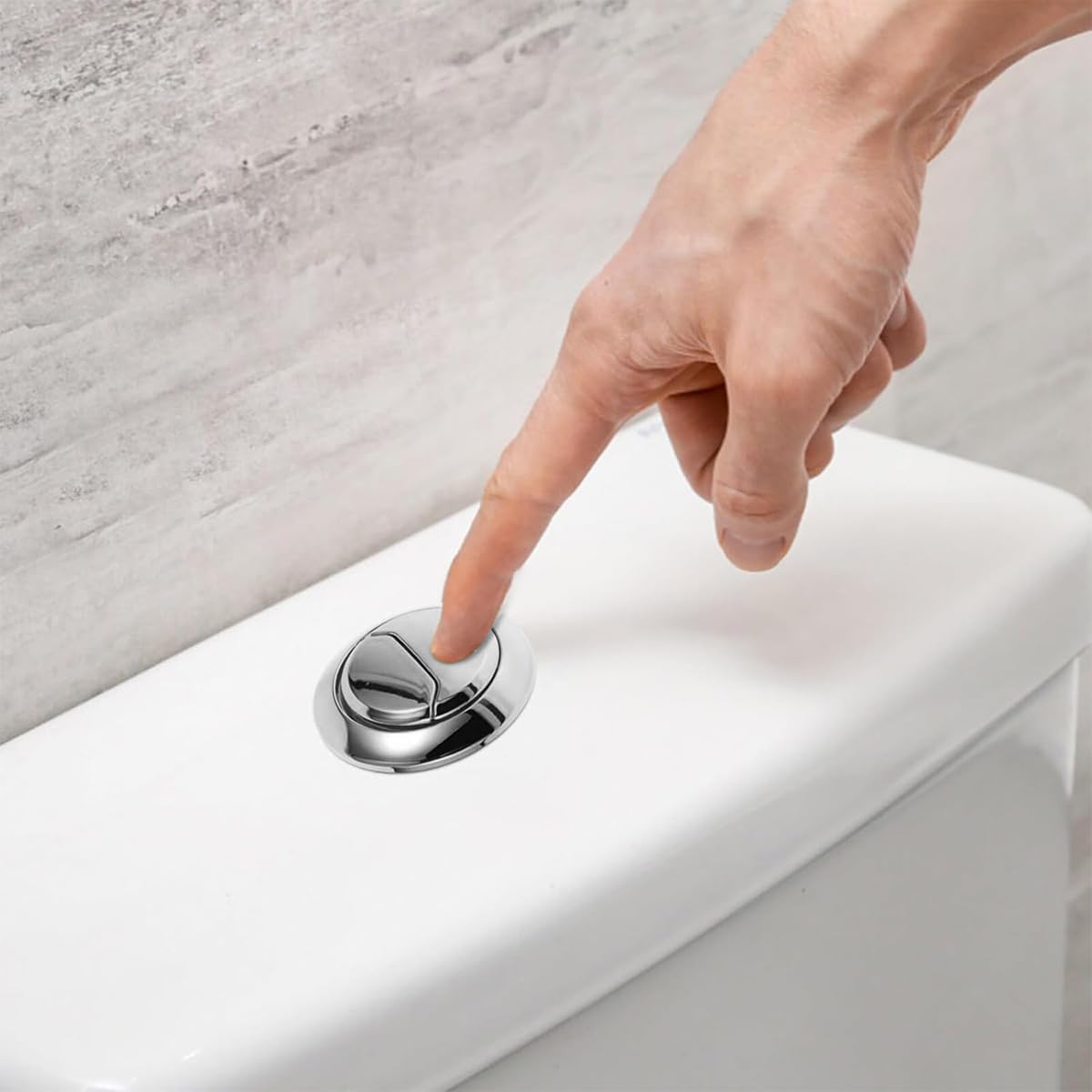 HASTHIP Dual Flush Toilet Button for 48mm 58mm Hole featuring Water Saving Design | Silver