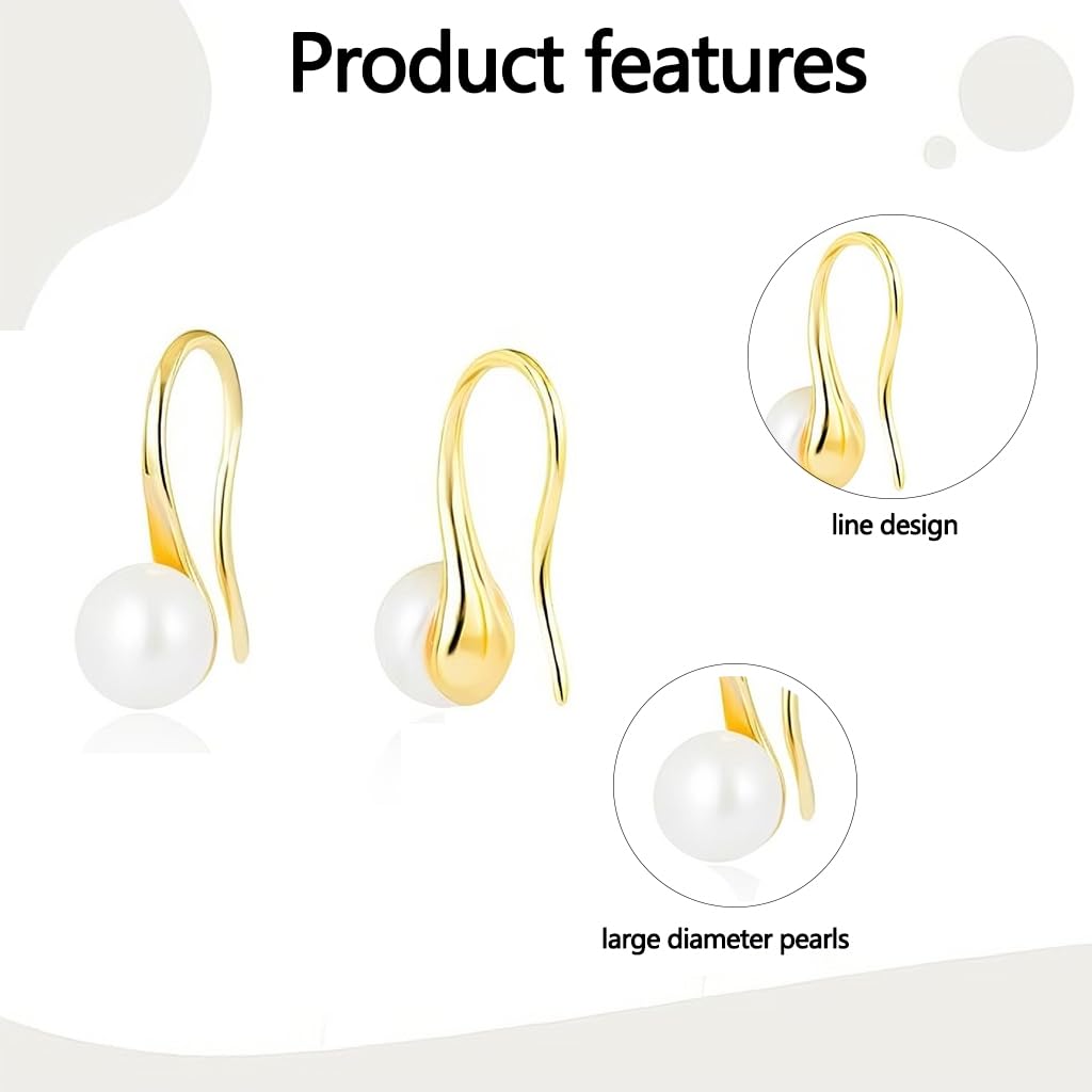 Zibuyu Pearl Earrings for Women featuring Teardrop Dangle Design with Gold Finish | Lightweight Gift Jewelry