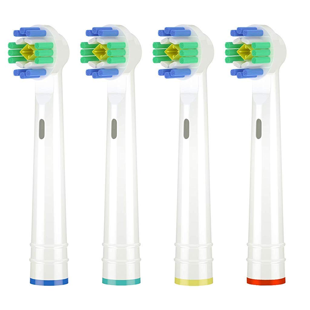 MAYCREATE Replacement Brush Heads for Oral B Bases Pack of 8 with Cross Action Nylon Bristles