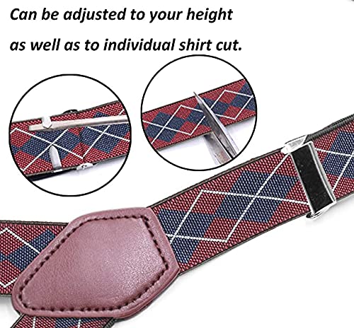 GUSTAVE Shirt Stays for Dress Shirts with Non Slip Locking Clamps and Adjustable Y Shape Straps