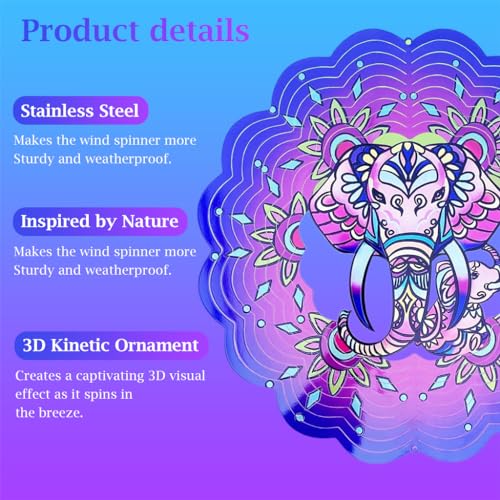 HASTHIP Rotation Garden Decoration Hanging Ornament 12 Inches Shining  Dazzling  Anti-bird Reflective Garden Decoration Double Side Glare Bird Scare Reflective Wind Ornament