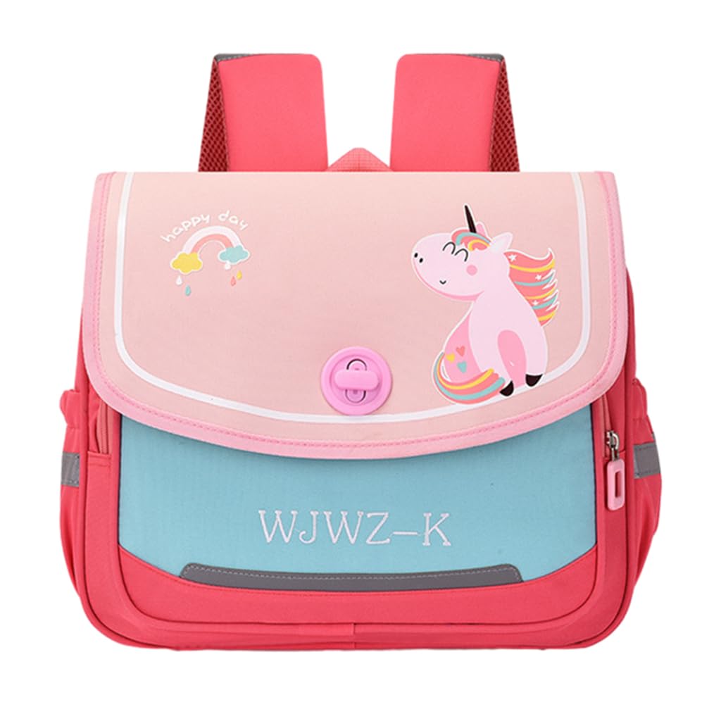 PALAY® School Backpack for Girls School Girls Backpack Book Bag Randoseru Book Bag Pink Unicorn Girls Backpack Cartoon Print Primary Students Book Bag School Backpack for Kids 5-10 Years Old