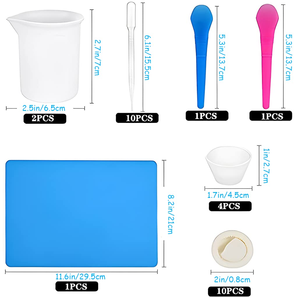 HASTHIP Silicone Resin Measuring Cups Kit for DIY Crafts with 29 pcs tools set | reusable heat‑resistant silicone