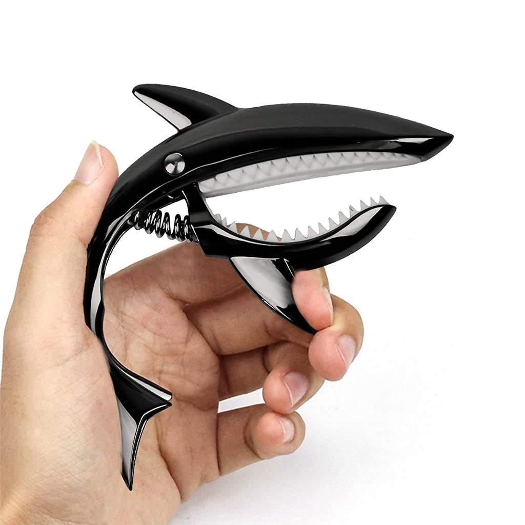 ZORBES Guitar Capo for Acoustic and Electric Guitars with Ergonomic Spring Handle | Zinc Alloy Shark Design