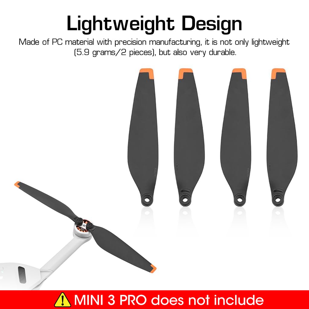 [Second-hand]ZORBES@ Dji Mini 3 Pro Propeller, 8Pcs Dji Mini 3 Propeller Blades Replacement, Ultral Lightweight Silent Flight Propeller Set With Screwdriver 12 Screws, Low Noise Replacement Drone Wings