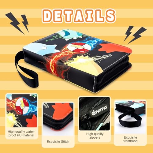 PATPAT® Pokemon Game Card Binder for 400 Cards Trading Holder Organizer Collection Bag Case Gifts for Kids Boys Girls 2 PCS