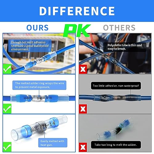 Serplex® 240PCS Solder Seal Wire Connector Heat Shrink Tube Connectors Terminals Sleeve Waterproof Insulated Automotive Marine Electrical Terminal