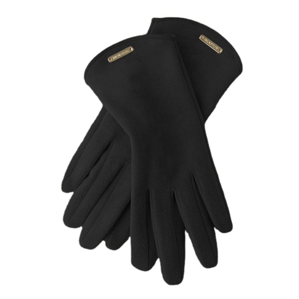 SANNIDHI® SANNDHI Women's Winter Touch Screen Windproof Gloves - Fleece Lined, Thick Warm Gloves-Black