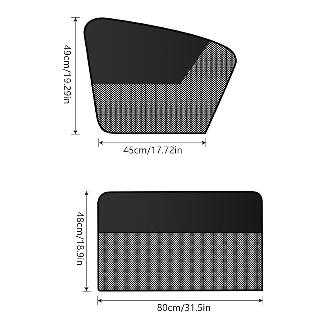 STHIRA® 4Pcs Magnetic Car Window Sun Shades Half-Mesh Blackout Magnetic Sun Shields for Car Window Detachable Privacy Car Window Shields Universal Car Window Sun Shields