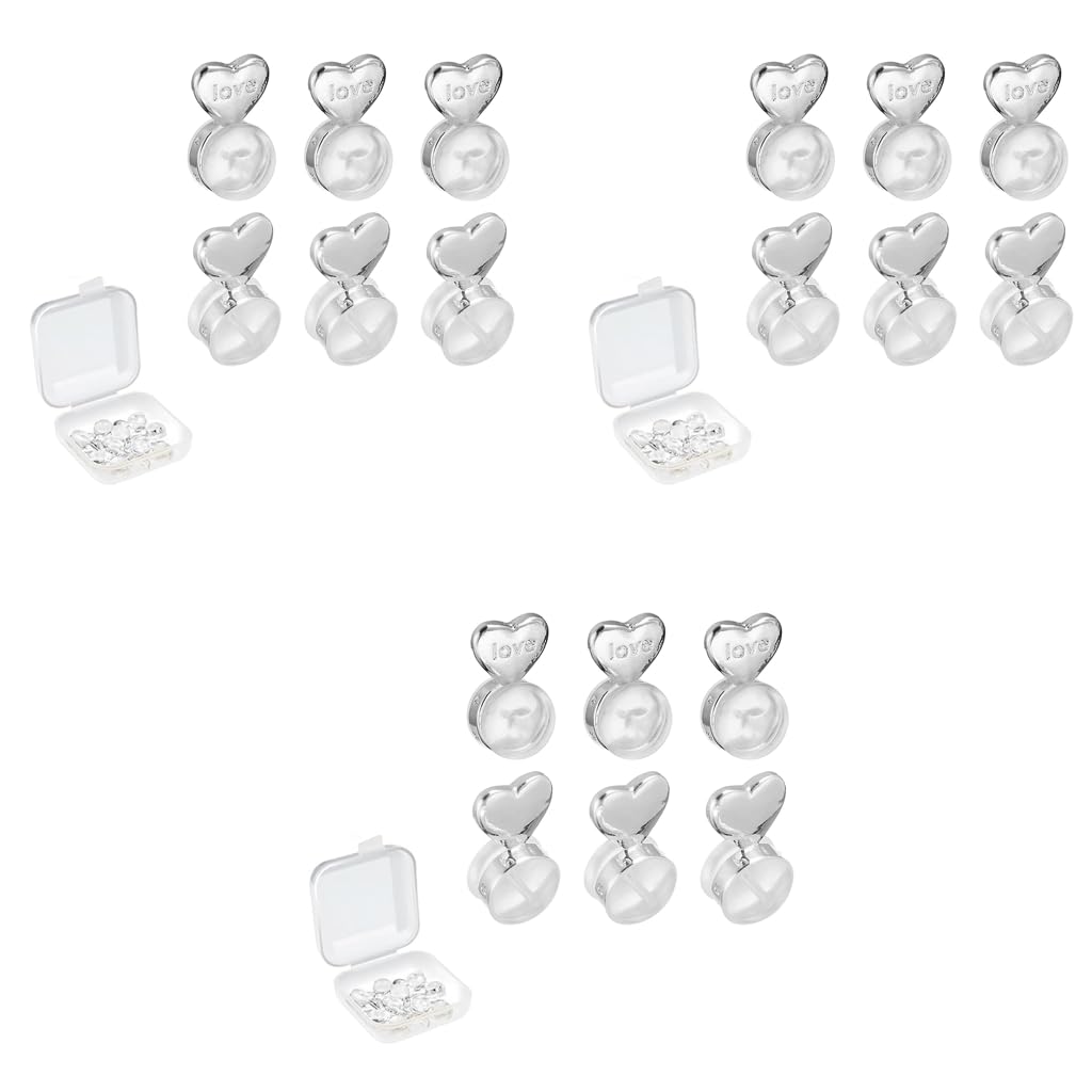 SANNIDHI Earring Support for Heavy Earrings featuring 18pcs Heart Back Stoppers & Soft Rubber Backs