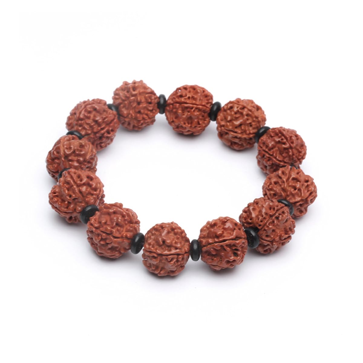 Venzina Rudraksha Bracelet for Meditation and Yoga with 18mm 5 Mukhi Beads | Spiritual Gift