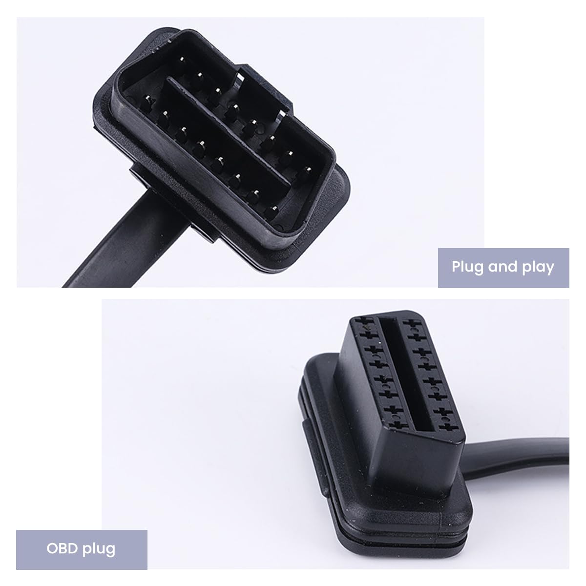 STHIRA OBD2 Extension Cable for Automotive Diagnostics with 23.6 in Flexible Flat Design | Protects OBDII Port