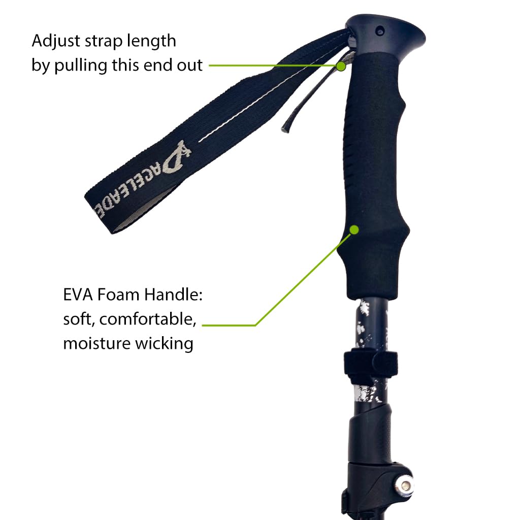 HASTHIP Trekking Pole for Hiking and Camping with 125cm Adjustable Length and EVA Grip | Lightweight Aluminum and Tungsten Steel Tip