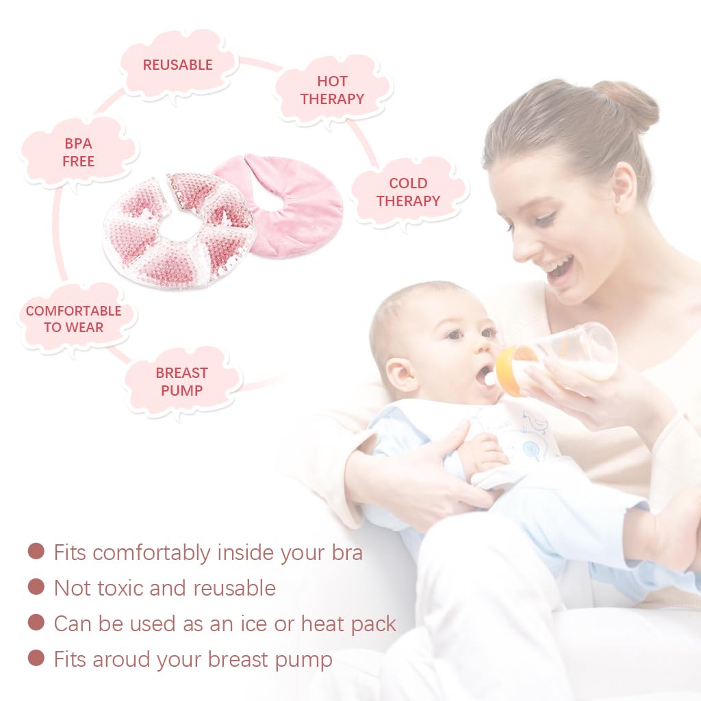SNOWIE SOFT Breast Therapy Pads for Breastfeeding Relief with Reusable Pink Gel | 2 Pack