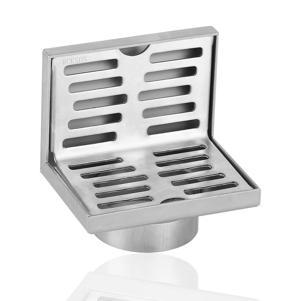 HASTHIP Stainless Steel Corner Floor Drain Cover 10 x 6.5cm for Shower and Balcony | Rust-Resistant Anti-Clog L-Shaped Design