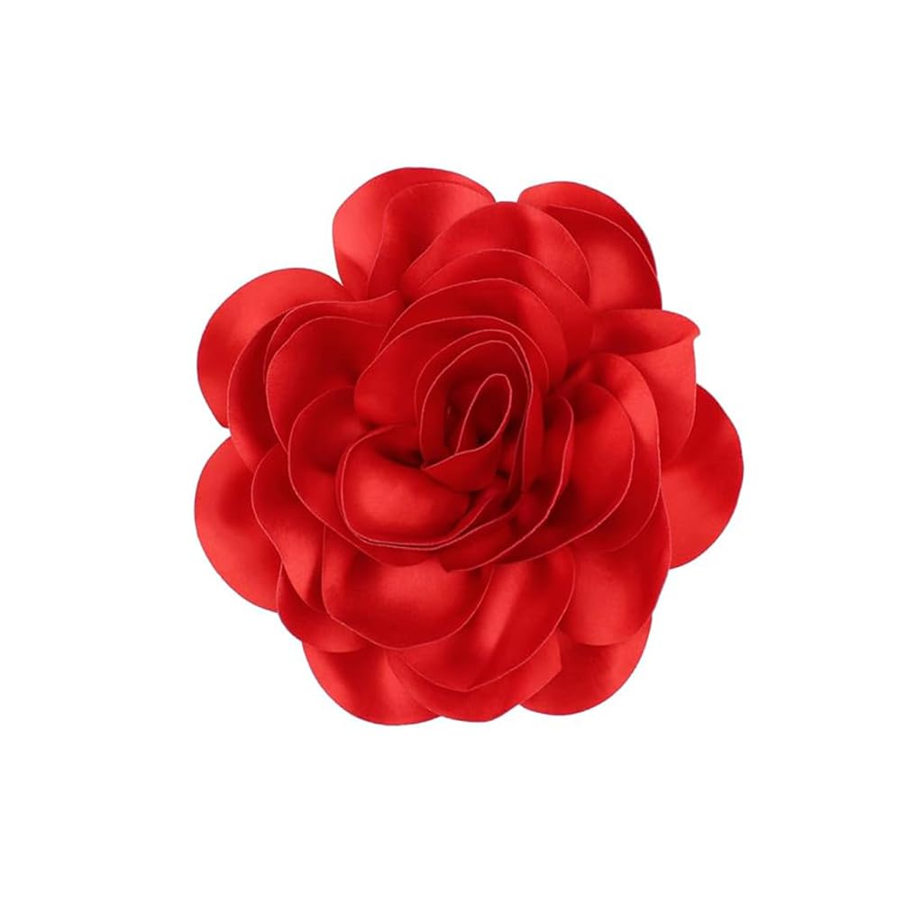 SANNIDHI Brooch Pin for Women featuring Large Red Satin Flower | Saree Dress Accessory