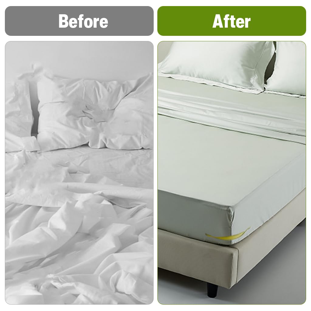 HASTHIP Fitted Sheet Fasteners for Secure Bedding with Curved Clamp Design | Pack of 4