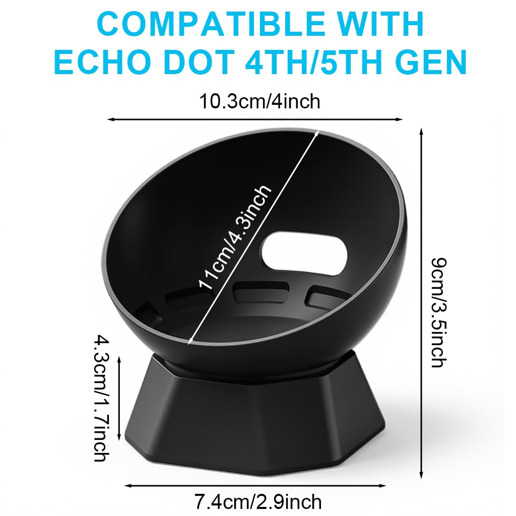 ZORBES Speaker Desk Holder for Amazon Echo Dot 4th and 5th Gen with Bowl Shape Design | Cable Slot and Elevated Placement