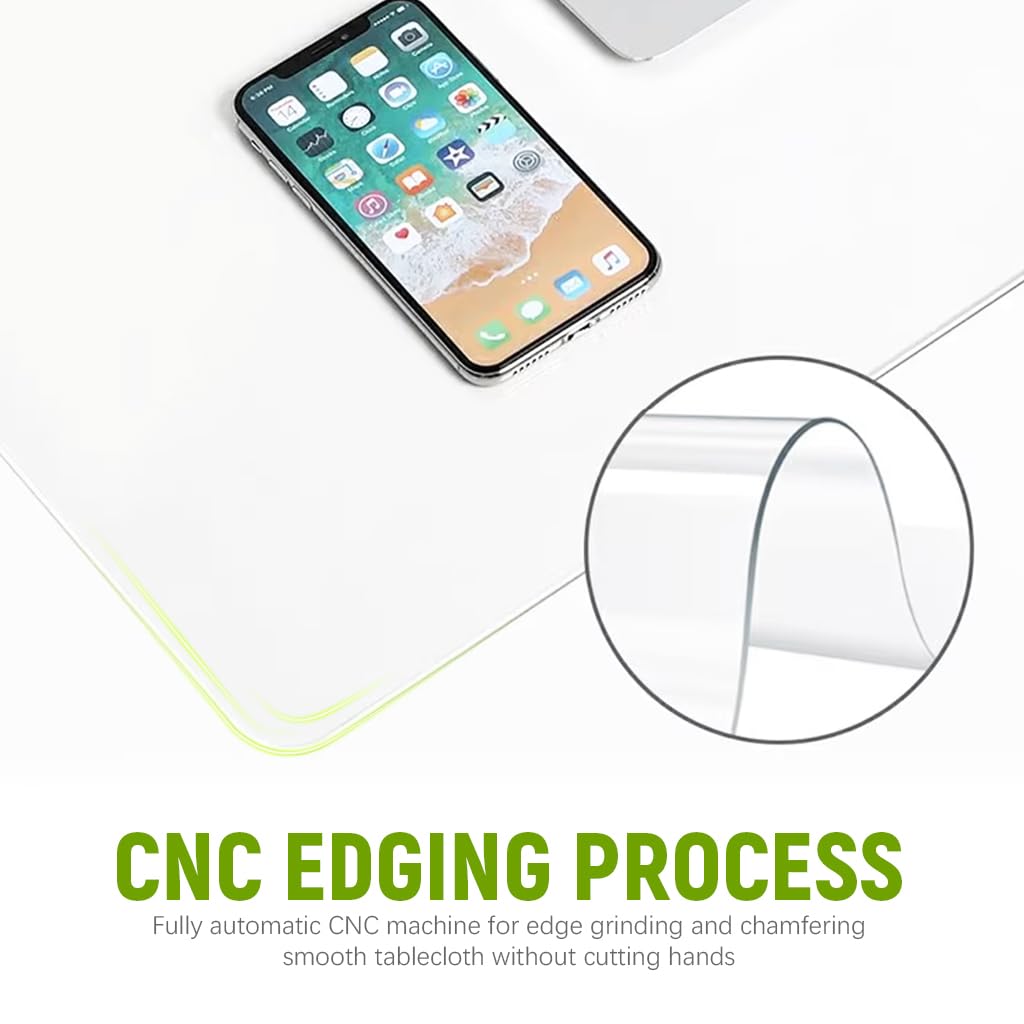 ZORBES Table Mat for Dining and Office Use with Round Corners 60cm x 40cm | Soft PVC Transparent Desk Protector