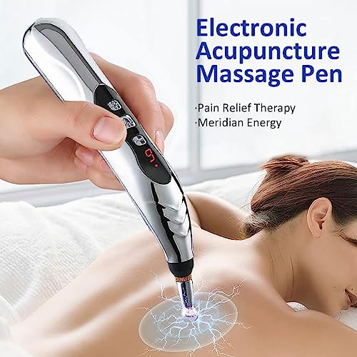 HANNEA® Electric Acupoint Pen, TENS Electronic Massage Pen with 5 Massage Bit, Rechargeable Acupuncture Pen for Acupoint Massage, Pain Relief, Collateral Channels Therapy