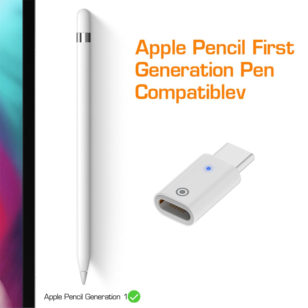 Zeitel Charger Adapter for Apple Pencil 1st Gen with Smart Chip and LED Indicator | 1pcs