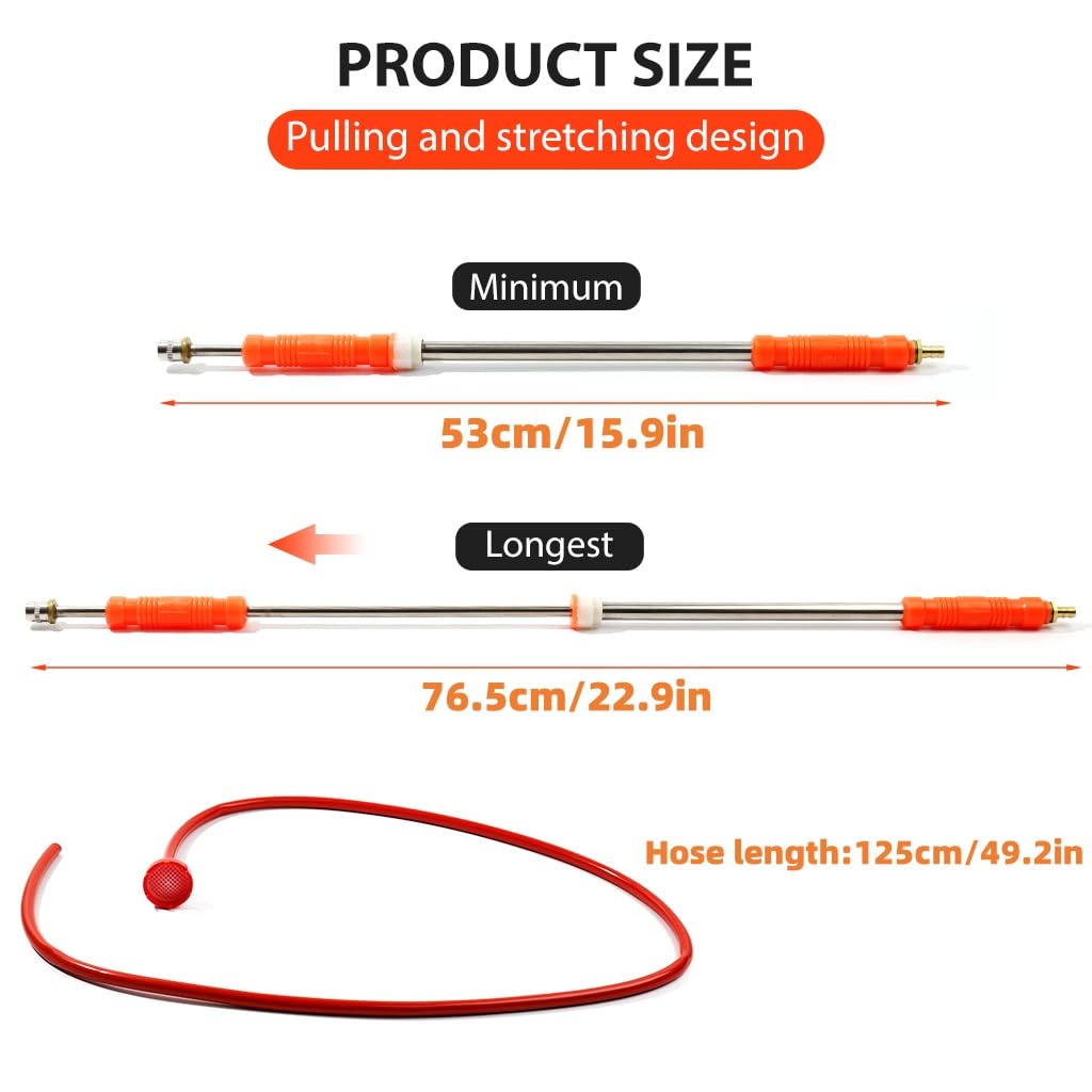 HASTHIP Adjustable Manual Agriculture Sprayer for Gardening with 125cm Pipe and Brass Nozzle