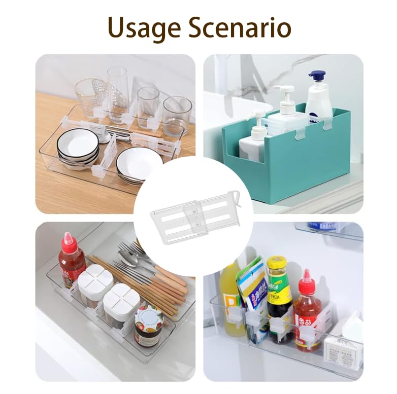 ZIBUYU Refrigerator Dividers for Food Storage with Adjustable Sections 8 Pack | Space-Saving Kitchen Organization