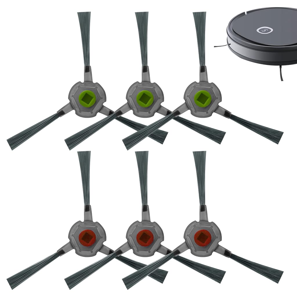 HASTHIP Side Brushes for Ecovacs Robot Vacuum U2 Pro 6pcs with Robust Nylon Bristles | Easy Snap Installation