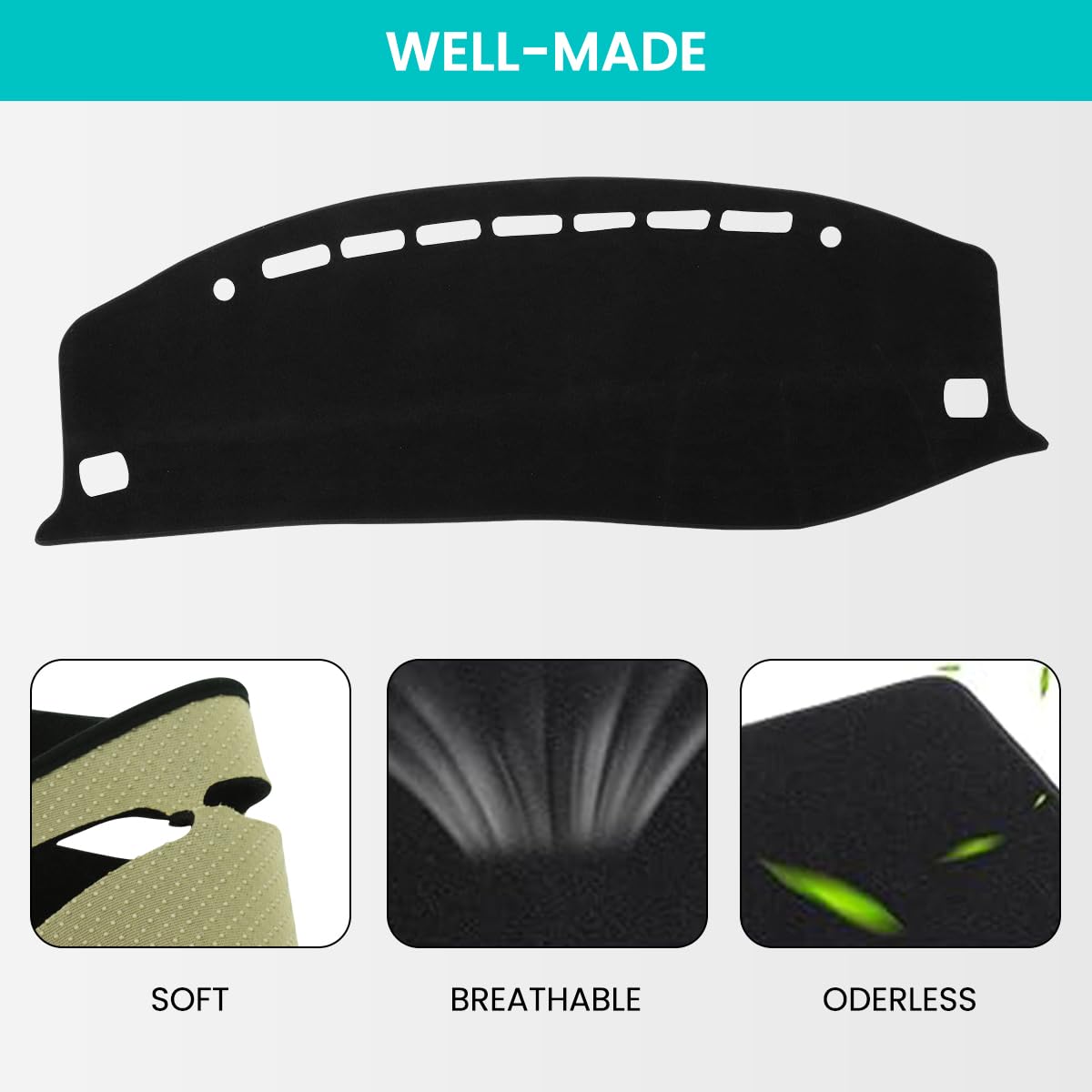 STHIRA Compatible Ertiga 2019–2024 Dashboard Protector with Silicone UV Shield | 2PCS Anti Slip Cover