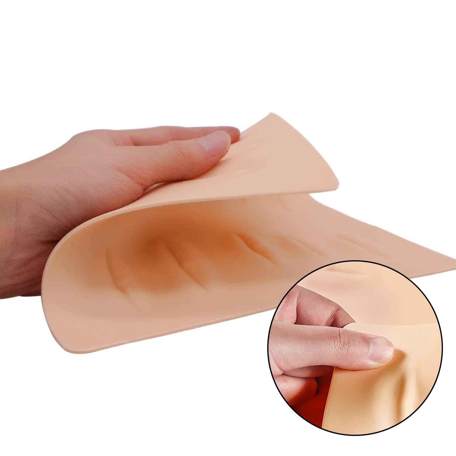 MAYCREATE Tattoo Practice Pad for Lip Tattoo Training with 3D Lip Shapes Silicone Skin 8.46x7.48 in