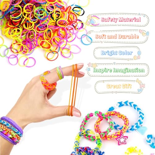 PATPAT® Rubber Band Bracelet Making Kit 7500PCS Loom Bands for Kids Girls Rainbow Looms Craft Friendship Set with Braiding Tools Letter Beads Cute Pendants